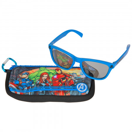 Marvel Comics Avengers Kids Sunglasses with Carabiner Pouch